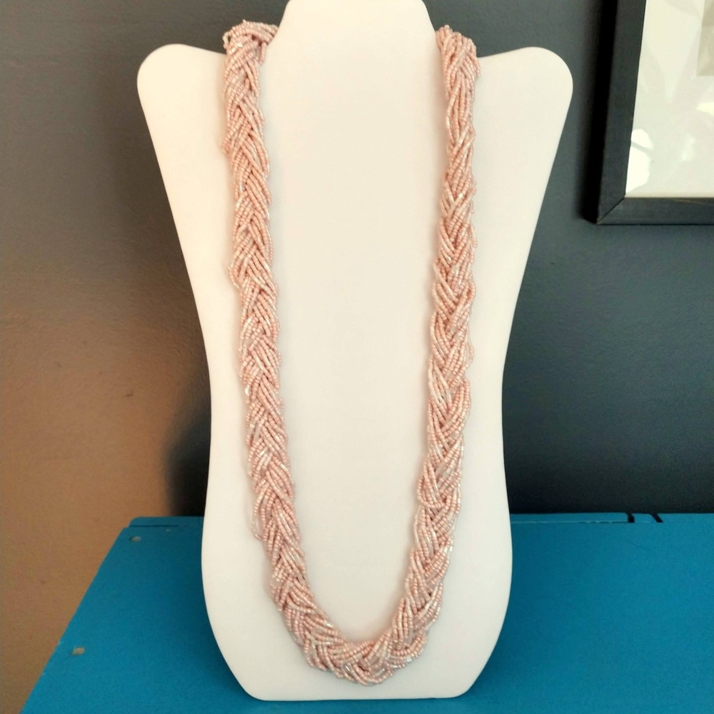 Multi strand braided seed bead necklace